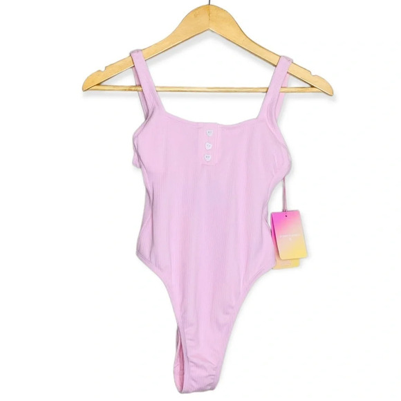 ✨NWT Stoney Clover X Target Pink Cheeky High Leg One Piece Swimsuit Size XXS 00 - Picture 2 of 12